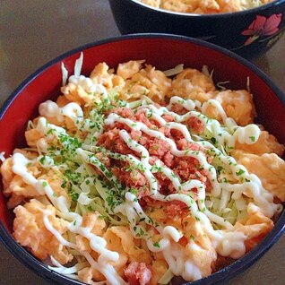 キャベツ鮭フレーク丼